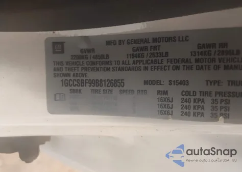 2011 Chevrolet Colorado Work Truck from USA, damaged, VIN 1GCCSBF99B8126855